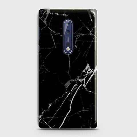 Nokia 8 - Black Modern Classic Marble Printed Hard Case