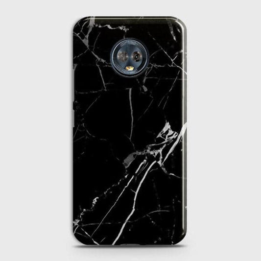 Motorola Moto G6 Plus - Black Modern Classic Marble Printed Hard Case