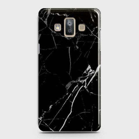 Samsung Galaxy J7 Duo - Black Modern Classic Marble Printed Hard Case