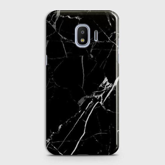 Samsung Galaxy J4 - Black Modern Classic Marble Printed Hard Case