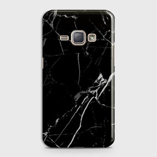 Samsung Galaxy J1 2016 / J120 - Black Modern Classic Marble Printed Hard Case
