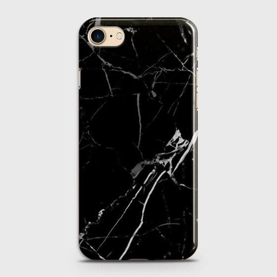 iPhone 7 & iPhone 8 - Black Modern Classic Marble Printed Hard Case