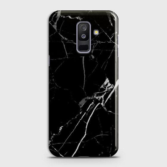 Samsung Galaxy J8 2018 - Black Modern Classic Marble Printed Hard Case