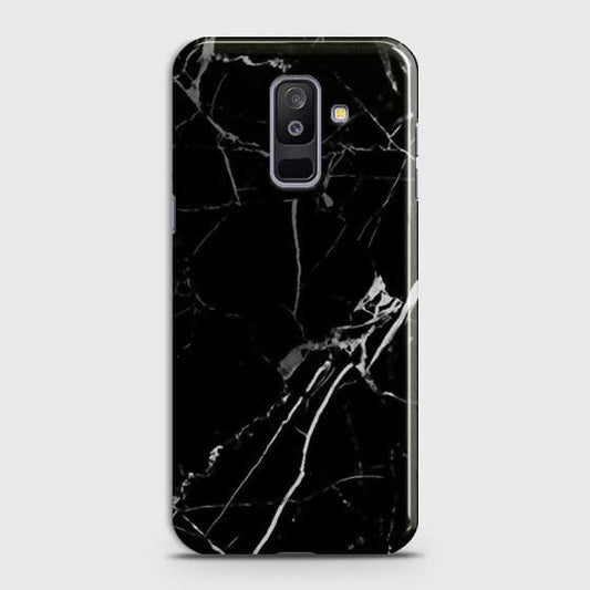 Samsung Galaxy J8 2018 - Black Modern Classic Marble Printed Hard Case