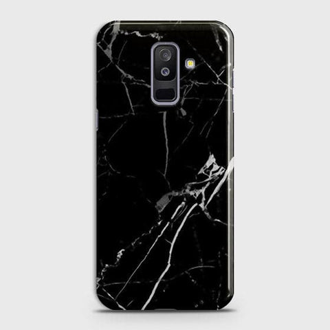 Samsung Galaxy J8 2018 - Black Modern Classic Marble Printed Hard Case