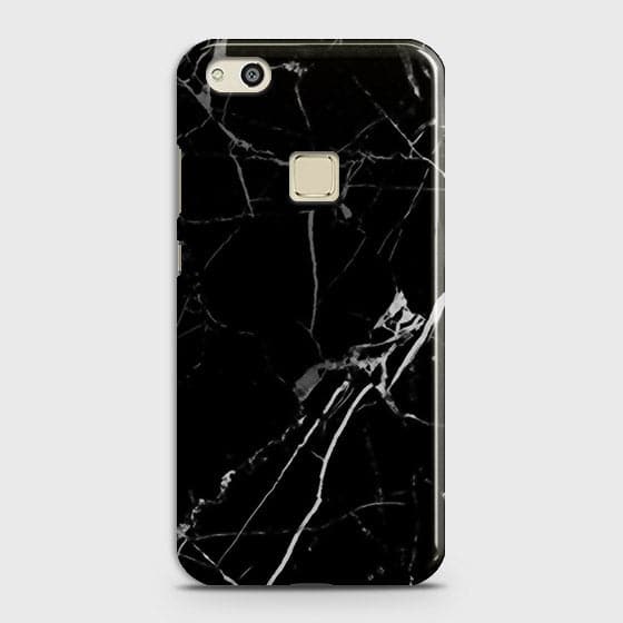 Huawei P10 Lite - Black Modern Classic Marble Printed Hard Case