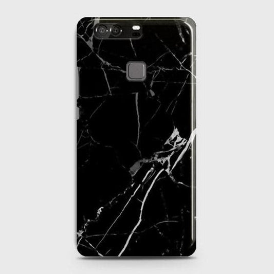 Huawei P9 - Black Modern Classic Marble Printed Hard Case