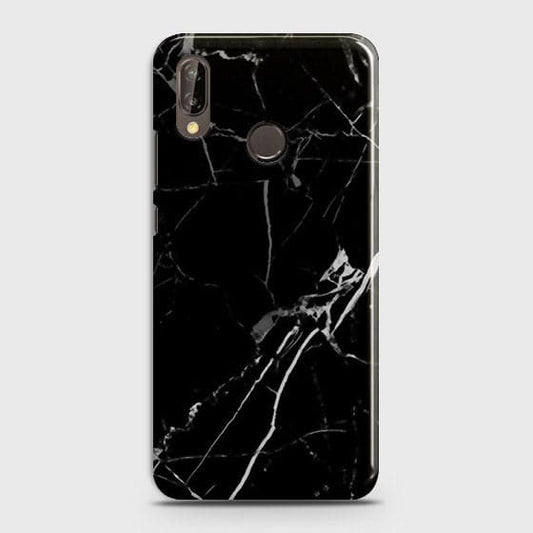 Huawei P20 Lite Cover - Black Modern Classic Marble Printed Hard Case