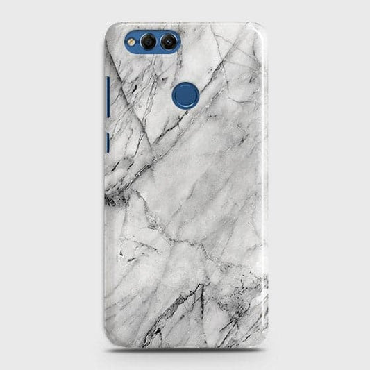 Huawei Honor 7X Cover - Matte Finish - Trendy White Floor Marble Printed Hard Case with Life Time Colors Guarantee - D2