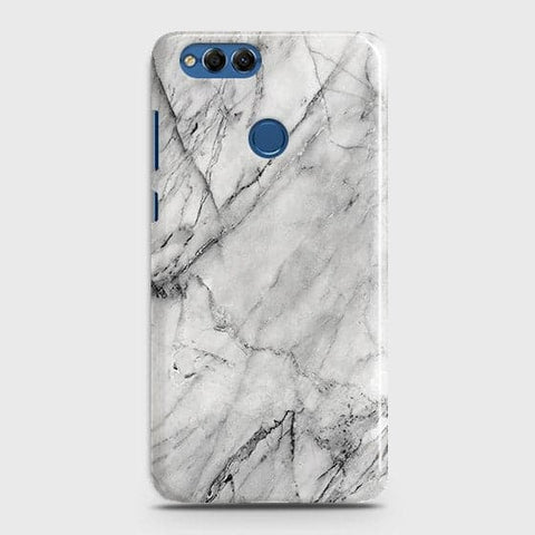 Huawei Honor 7X Cover - Matte Finish - Trendy White Floor Marble Printed Hard Case with Life Time Colors Guarantee - D2