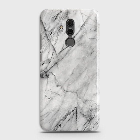 Huawei Mate 20 Lite Cover - Matte Finish - Trendy White Floor Marble Printed Hard Case with Life Time Colors Guarantee - D2