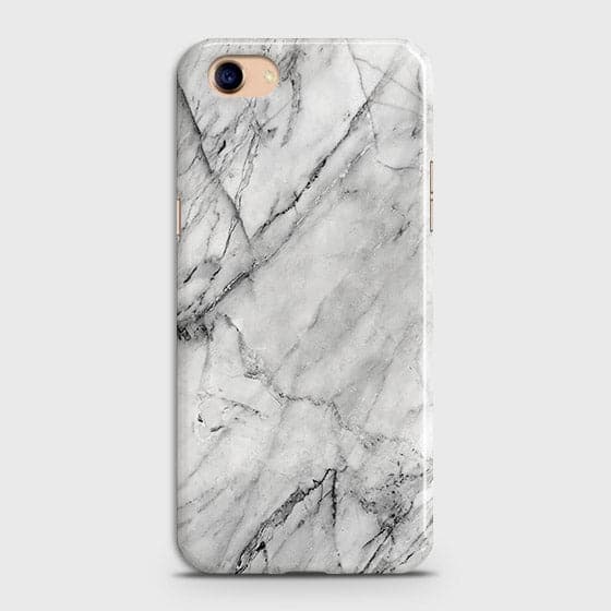 Oppo A83 Cover - Matte Finish - Trendy White Floor Marble Printed Hard Case with Life Time Colors Guarantee - D2