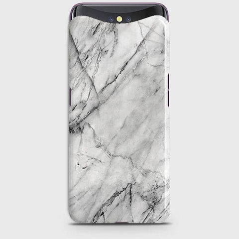 Oppo Find X Cover - Matte Finish - Trendy White Floor Marble Printed Hard Case with Life Time Colors Guarantee - D2