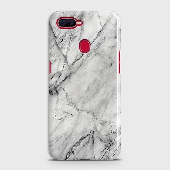 Oppo F9 Cover - Matte Finish - Trendy White Floor Marble Printed Hard Case with Life Time Colors Guarantee - D2