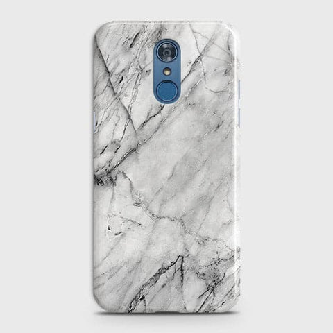 LG Q7 Cover - Matte Finish - Trendy White Floor Marble Printed Hard Case with Life Time Colors Guarantee - D2