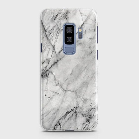 Samsung Galaxy S9 Plus Cover - Matte Finish - Trendy White Floor Marble Printed Hard Case with Life Time Colors Guarantee - D2