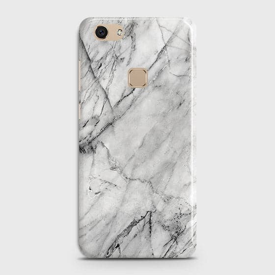 Vivo V7 Cover - Matte Finish - Trendy White Floor Marble Printed Hard Case with Life Time Colors Guarantee - D2