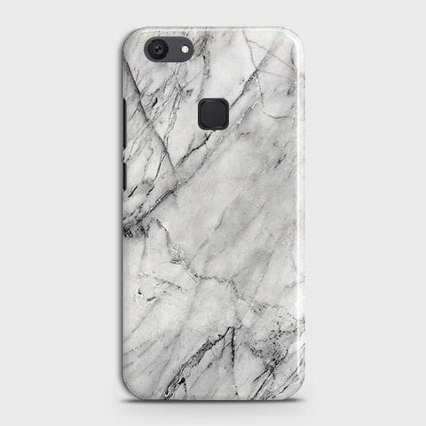 Vivo V7 Plus Cover - Matte Finish - Trendy White Floor Marble Printed Hard Case with Life Time Colors Guarantee - D2