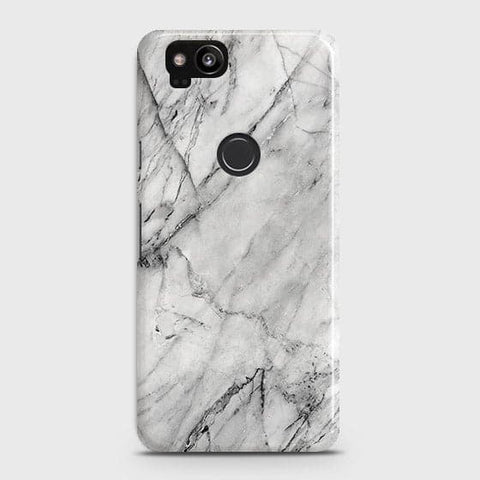 Google Pixel 2 Cover - Matte Finish - Trendy White Floor Marble Printed Hard Case with Life Time Colors Guarantee - D2