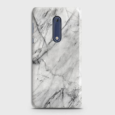 Nokia 5 Cover - Matte Finish - Trendy White Floor Marble Printed Hard Case with Life Time Colors Guarantee - D2