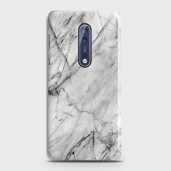 Nokia 8 Cover - Matte Finish - Trendy White Floor Marble Printed Hard Case with Life Time Colors Guarantee - D2