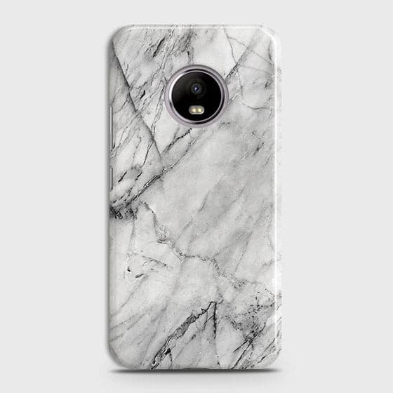 Motorola E4 Cover - Matte Finish - Trendy White Floor Marble Printed Hard Case with Life Time Colors Guarantee - D2  B (35) 1