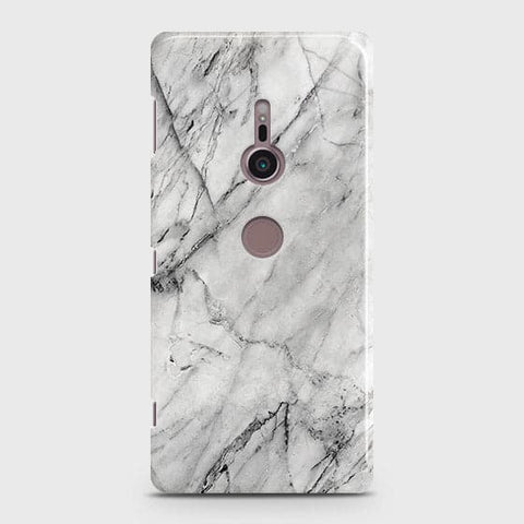 Sony Xperia XZ2 Cover - Matte Finish - Trendy White Floor Marble Printed Hard Case with Life Time Colors Guarantee - D2