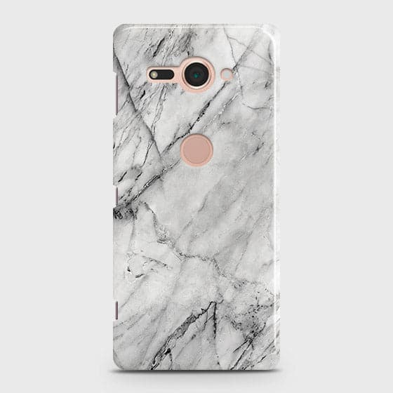 Sony Xperia XZ2 Compact Cover - Matte Finish - Trendy White Floor Marble Printed Hard Case with Life Time Colors Guarantee - D2