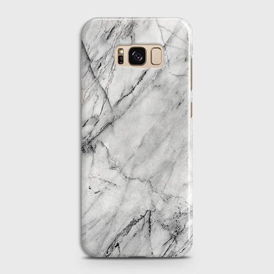 Samsung Galaxy S8 Cover - Matte Finish - Trendy White Floor Marble Printed Hard Case with Life Time Colors Guarantee - D2