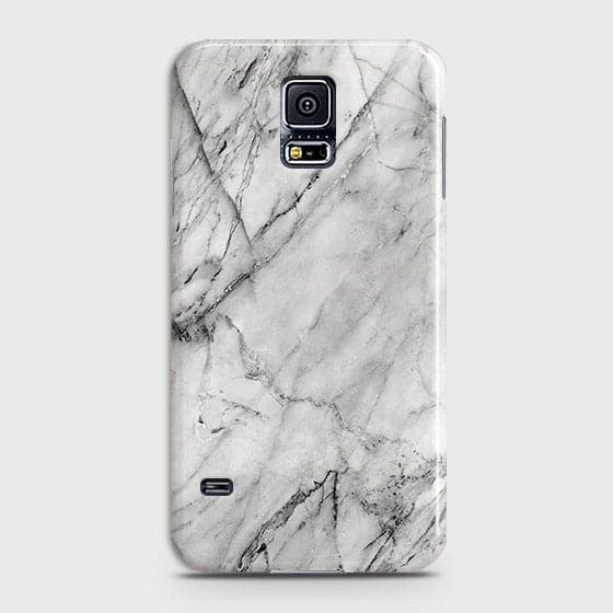 Samsung Galaxy S5 Cover - Matte Finish - Trendy White Floor Marble Printed Hard Case with Life Time Colors Guarantee - D2