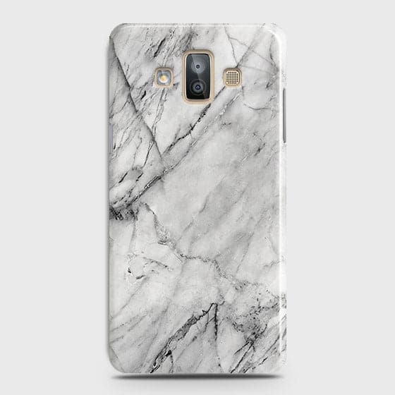 Samsung Galaxy J7 Duo Cover - Matte Finish - Trendy White Floor Marble Printed Hard Case with Life Time Colors Guarantee - D2