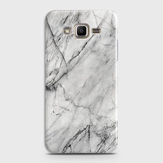 Samsung Galaxy J7 Cover - Matte Finish - Trendy White Floor Marble Printed Hard Case with Life Time Colors Guarantee - D2