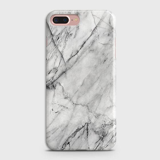 iPhone 7 Plus & iPhone 8 Plus Cover - Matte Finish - Trendy White Floor Marble Printed Hard Case with Life Time Colors Guarantee