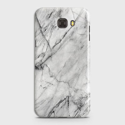 Samsung C7 Cover - Matte Finish - Trendy White Floor Marble Printed Hard Case with Life Time Colors Guarantee - D2