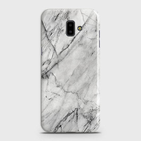 Samsung J6 Plus 2018 Cover - Matte Finish - Trendy White Floor Marble Printed Hard Case with Life Time Colors Guarantee - D2