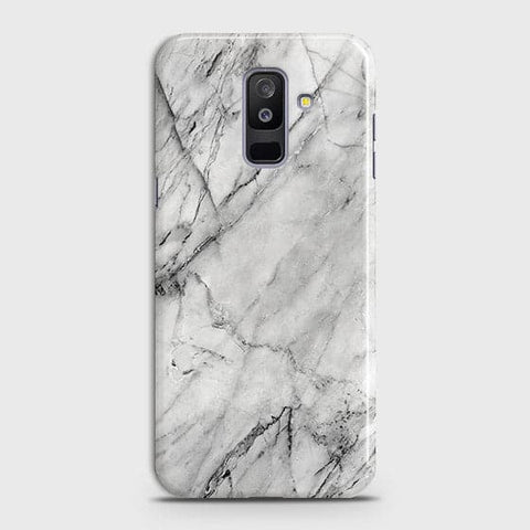 Samsung A6 Plus 2018 Cover - Matte Finish - Trendy White Floor Marble Printed Hard Case with Life Time Colors Guarantee - D2 B(37)