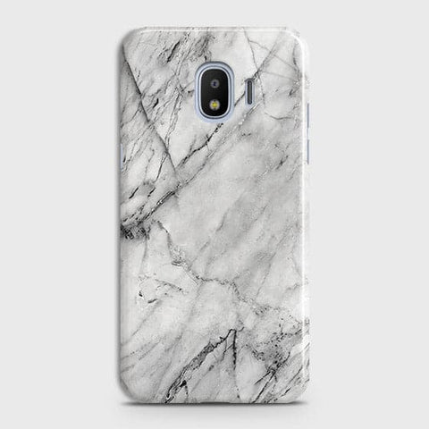 Samsung Galaxy J4 Cover - Matte Finish - Trendy White Floor Marble Printed Hard Case with Life Time Colors Guarantee - D2