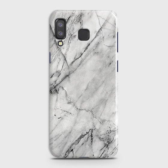 Samsung A8 Star Cover - Matte Finish - Trendy White Floor Marble Printed Hard Case with Life Time Colors Guarantee - D2