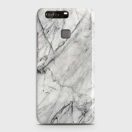 Huawei P9 Cover - Matte Finish - Trendy White Floor Marble Printed Hard Case with Life Time Colors Guarantee - D2