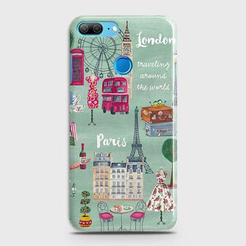Huawei Honor 9 Lite Cover - Matte Finish - London, Paris, New York Modern Printed Hard Case Life Time Colors Guarantee ( Fast Delivery )