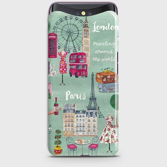 Oppo Find X Cover - Matte Finish - London, Paris, New York Modern Printed Hard Case With Life Time Colors Guarantee