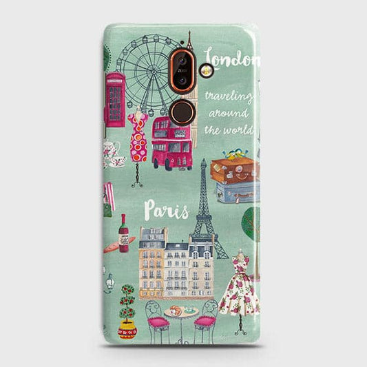 Nokia 7 Plus Cover - Matte Finish - London, Paris, New York Modern Printed Hard Case With Life Time Colors Guarantee