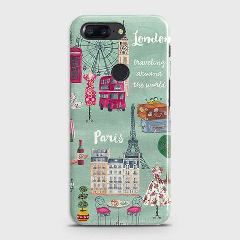 OnePlus 5T Cover - Matte Finish - London, Paris, New York Modern Printed Hard Case With Life Time Colors Guarantee ( Fast Delivery )