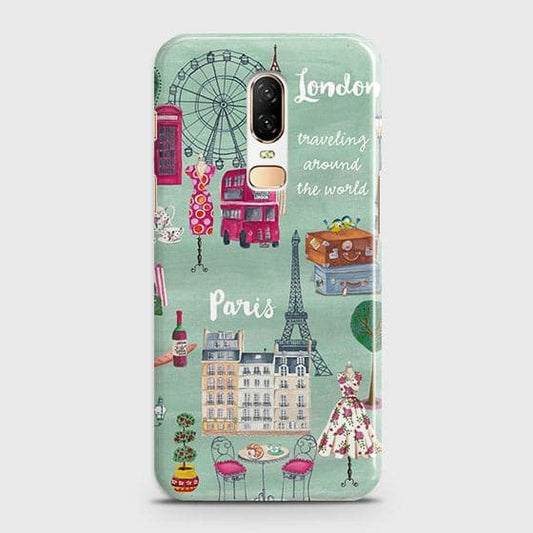 OnePlus 6 Cover - Matte Finish - London, Paris, New York Modern Printed Hard Case With Life Time Colors Guarantee