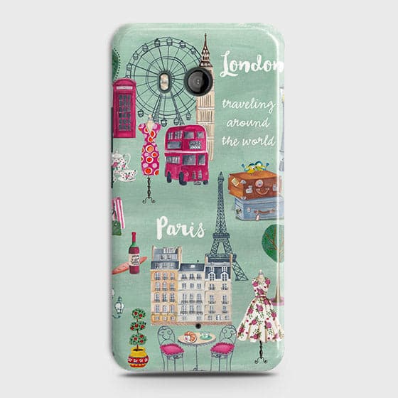 HTC U11 Cover - Matte Finish - London, Paris, New York Modern Printed Hard Case With Life Time Colors Guarantee