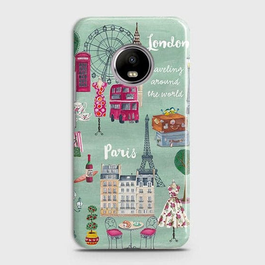 Motorola E4 Plus Cover - Matte Finish - London, Paris, New York Modern Printed Hard Case With Life Time Colors Guarantee