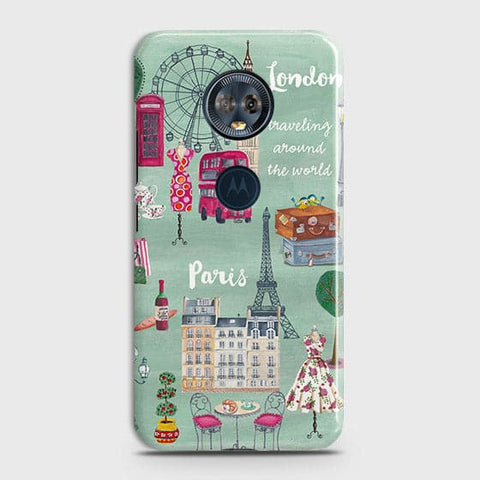 Motorola E5 Plus Cover - Matte Finish - London, Paris, New York Modern Printed Hard Case With Life Time Colors Guarantee