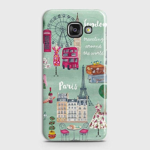 Samsung A310 Cover - Matte Finish - London, Paris, New York Modern Printed Hard Case With Life Time Colors Guarantee