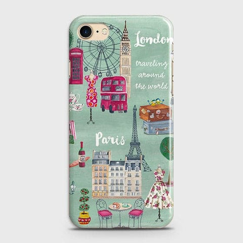 iPhone 7 & iPhone 8 Cover - Matte Finish - London, Paris, New York Modern Printed Hard Case Life Time Colors Guarantee