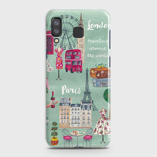 Samsung A8 Star Cover - Matte Finish - London, Paris, New York Modern Printed Hard Case With Life Time Colors Guarantee